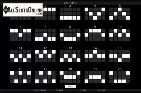 Pay lines. Hot Spin (iSoftBet) from iSoftBet