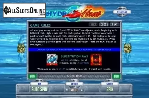 Rules. Hydro Heat from RTG
