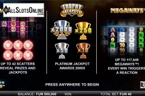 Intro screen. Hypernova Megaways from Reel Play
