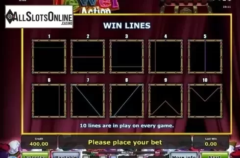Paytable 3. Jewel Action from Greentube