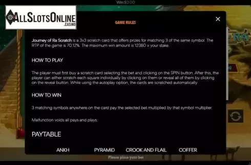 Game Rules screen