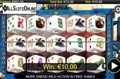 Win Screen. Judge Dredd Dice from NextGen