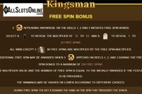 Paytable 1. Kingsman from JDB168