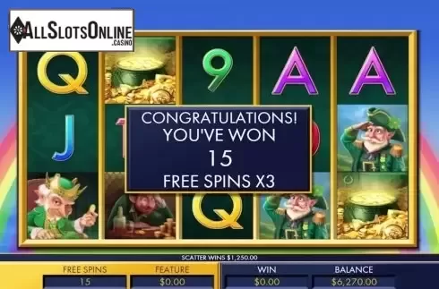 Free Spins screen. Leprechaun Tales from Genesis