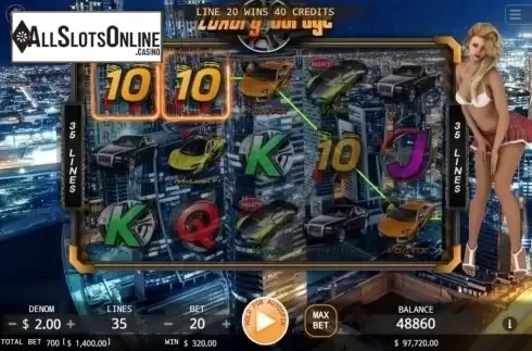 Win Screen. Luxury Garage from KA Gaming