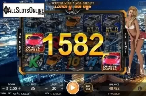 Win Screen. Luxury Garage from KA Gaming