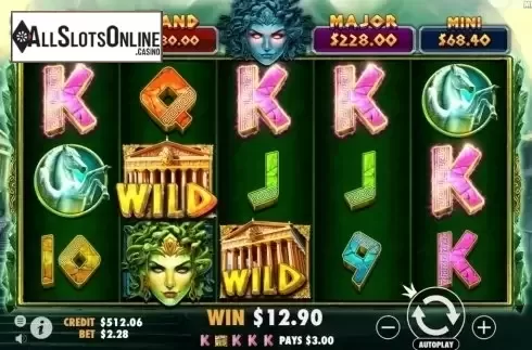 Win Screen. Medusa Strike from Pragmatic Play