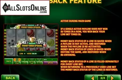 Screen4. Money Back Special from Playtech