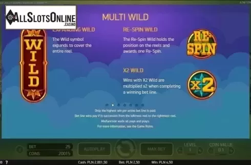 PayTable Multi Wild. Mr. Green's Old Jolly Grand Tour from NetEnt