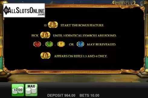 Bonus feature screen