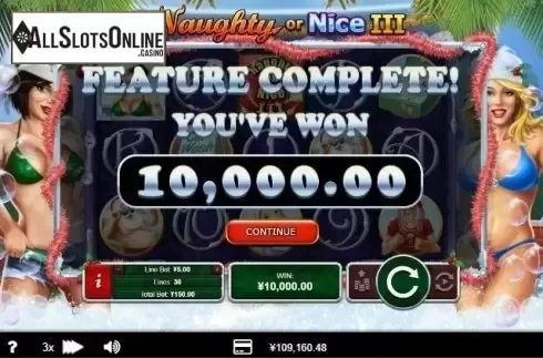 Free Spins Win. Naughty or Nice 3 from RTG