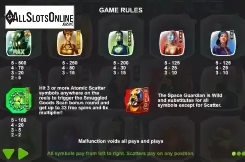Paytable 1. Orbital Mining from Pragmatic Play