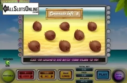 Bonus Game. Paradise Reels from Eyecon