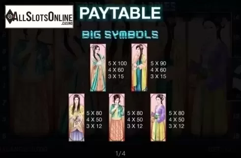 Paytable. Peony Ladies from Spinomenal