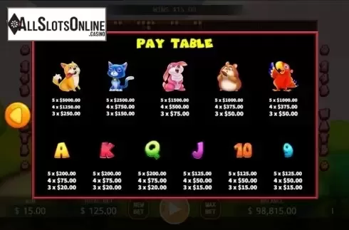 Symbols. Pets (KA Gaming) from KA Gaming