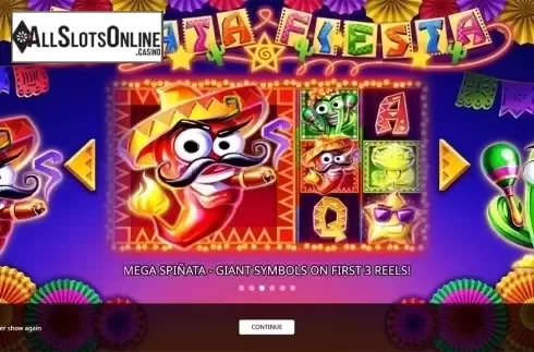Intro screen 3. Pinata Fiesta from iSoftBet