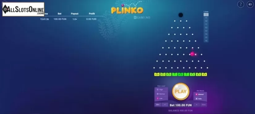 Game Screen 1. Plinko from BGAMING
