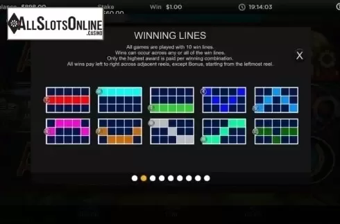 Paylines. Rainbow Cash Pots from Inspired Gaming