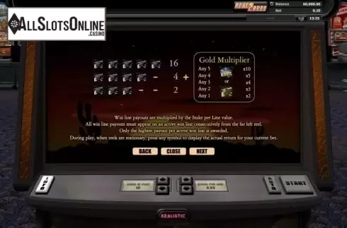 Paytable 4. Randall's Riches from Realistic