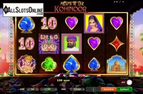 Win Screen 2. Return of the Kohinoor from Five Men Games