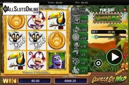 Reel screen. Scratch Gorilla Go Wild from NextGen