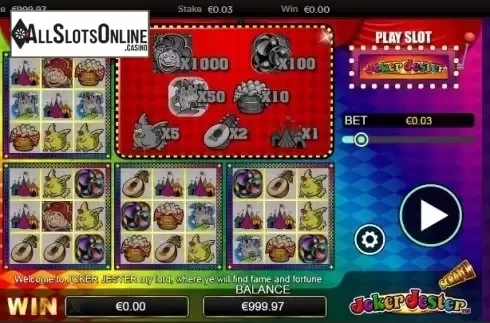 Reel screen. Scratch Joker Jester from NextGen