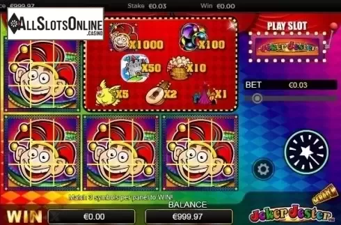 Reel screen. Scratch Joker Jester from NextGen