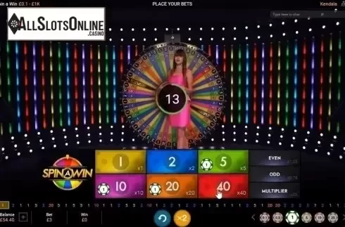 Game Screen 1. Spin a Win Live from Playtech