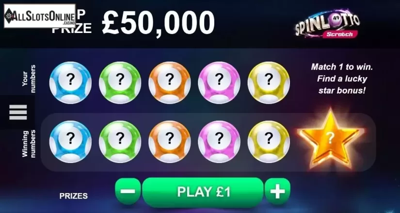 Game Screen. Spinlotto Scratch from gamevy