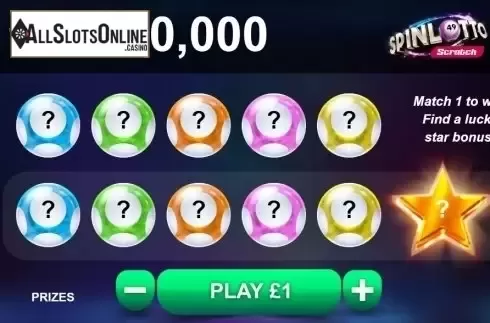 Game Screen. Spinlotto Scratch from gamevy