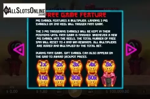 Game Features screen