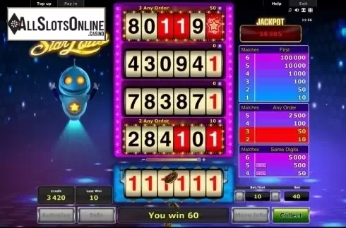Screen 1. Star Lotto from Greentube