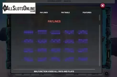 Pay Lines screen