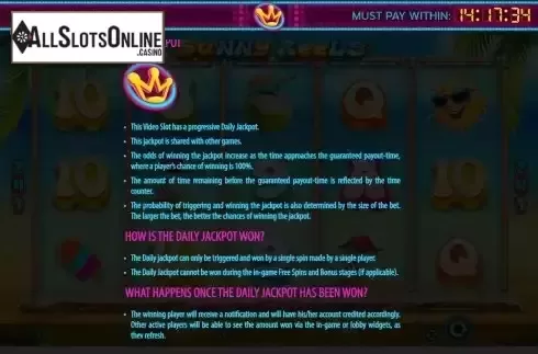 Progressive jackpot screen