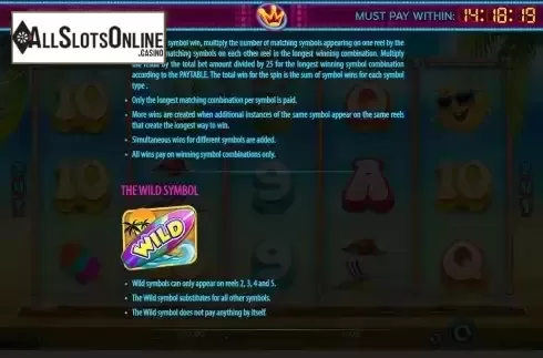 Wild symbol screen