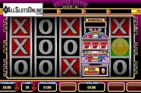 Screen 4. Super Pots Bar-X from Betdigital
