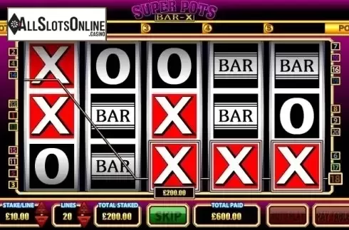 Screen 2. Super Pots Bar-X from Betdigital