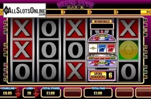 Screen 3. Super Pots Bar-X from Betdigital