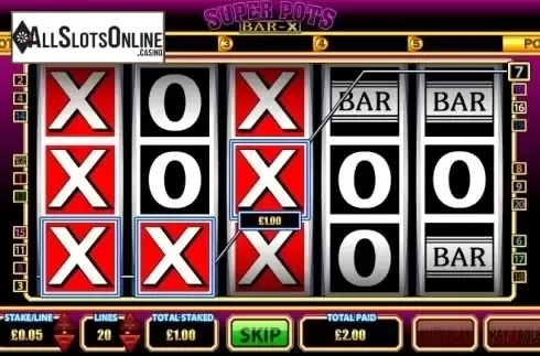 Screen 1. Super Pots Bar-X from Betdigital