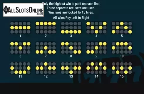 Paylines screen