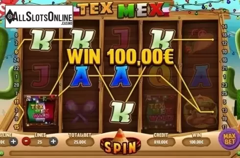 Wild win screen. Tex Mex from Capecod Gaming