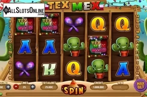 Reels screen. Tex Mex from Capecod Gaming
