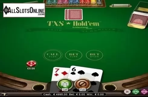 Game Screen. Texas Holdem Professional Series Low Limit from NetEnt