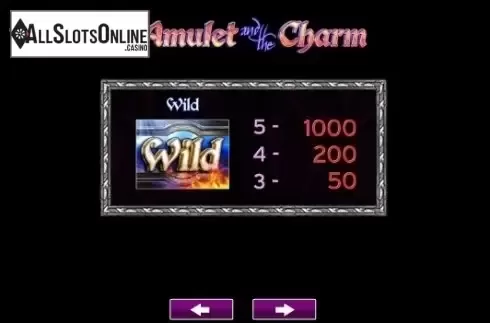 Paytable 4. The Amulet and the Charm from High 5 Games