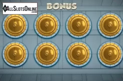 Bonus Game screen. The Vault Heist from FBM