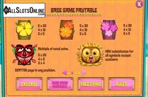 Paytable 2. Tiki Totems from Roxor Gaming