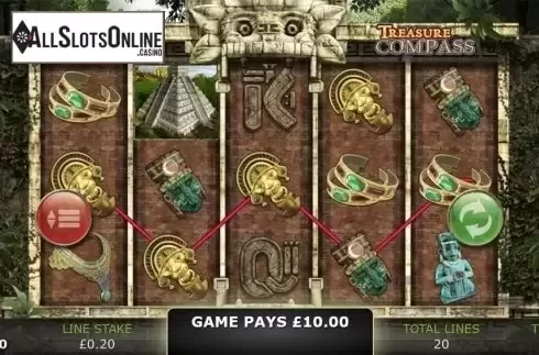 Win screen. Treasure Compass from GECO Gaming