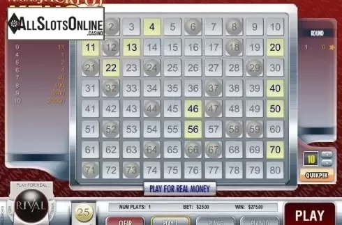 Screen3. Vegas Jackpot Keno from Rival Gaming