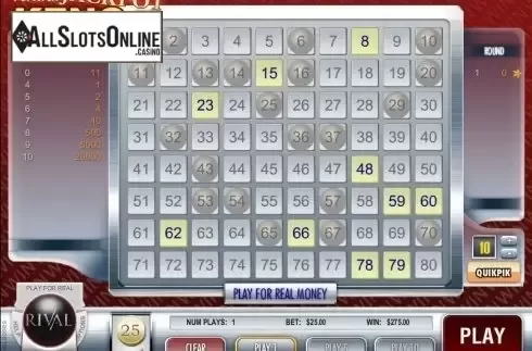 Screen5. Vegas Jackpot Keno from Rival Gaming