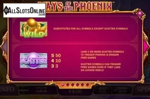Features. Ways of the Phoenix from Playtech